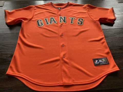 San Francisco Giants Tim Lincecum Mens Orange Majestic Stitched Jersey- XL Cover