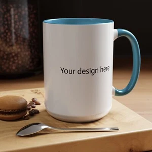 Hellblau 15 Unzen Akzent Kaffeebecher Individuelle Tasse, Personalisiert, Geschenk, Geburtstagsgeschenk - Bild 1 von 7
