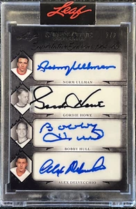 2020-21 Leaf Superlative Seasons Memorabilia Howe/Delvecchio/Hull/Ullman Auto /2 - Picture 1 of 2