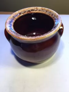 Hull Brown Drip Pottery Oven Proof Sugar Bowl No Lid - Picture 1 of 4
