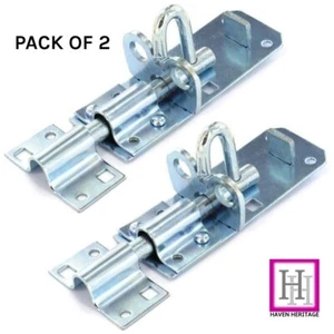 Perno Brenton BZP - 2 x 200 mm / 8" fuerte candado deslizante puerta perno - Imagen 1 de 10