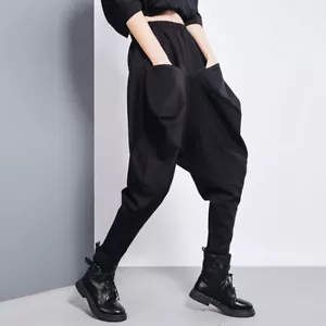 Ladies Casual Baggy Harem Pants Stretch Tapered Trousers Horse Riding Breeches - Picture 1 of 14