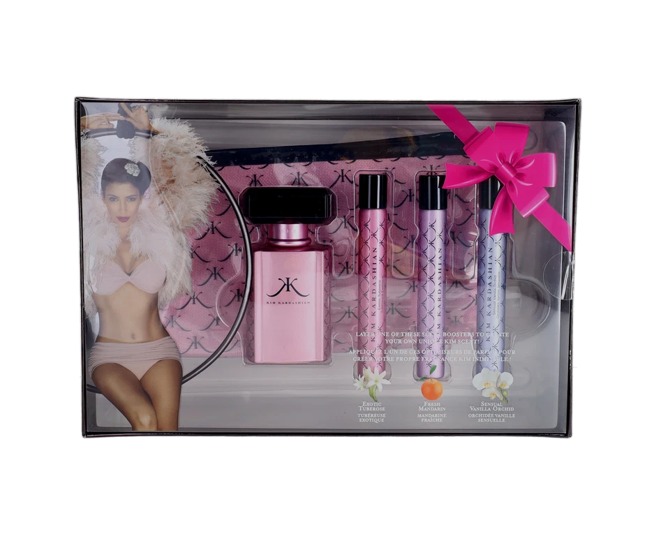 Kim Kardashian For Women Set: EDP 1 + EDP .34 + EDP .34 + EDP .34 + Cosmetic Bag - Image 1 of 1