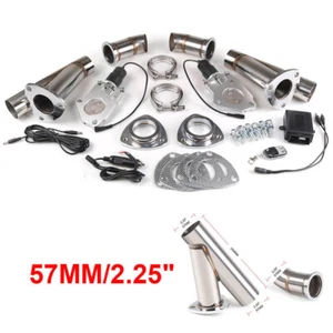 2×2.25" inch 57mm Electric Exhaust Valve YPipe Exhaust Valve Double Exhaust Pipe - Picture 1 of 6