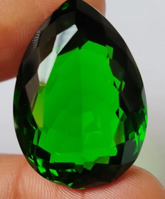 AAA+ Large Green Moldavite 71.95 Ct. Pear Cut Loose Gemstone for Ring & Pendant - Image 1 of 4