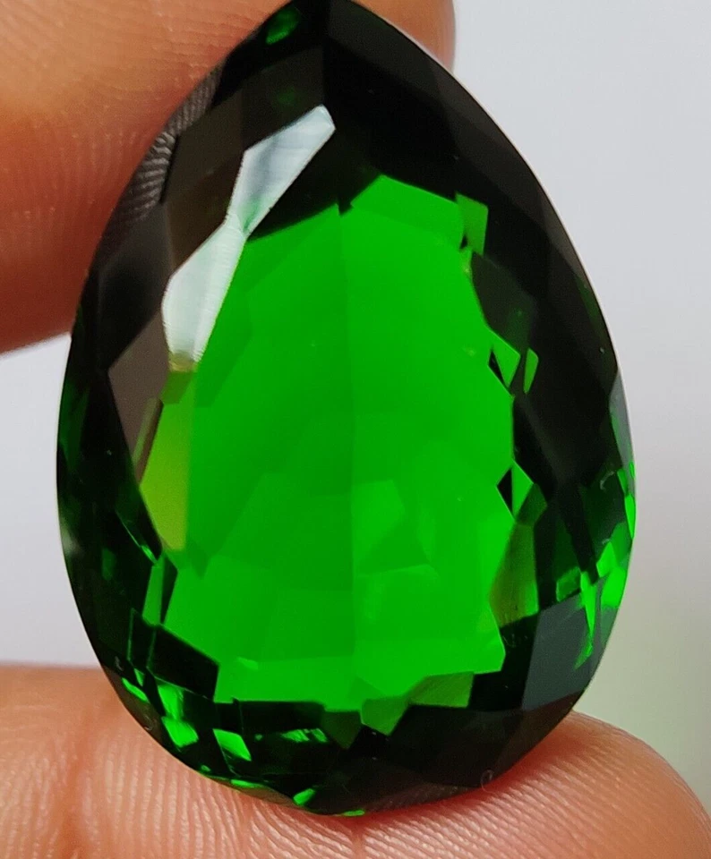 AAA+ Large Green Moldavite 71.95 Ct. Pear Cut Loose Gemstone for Ring & Pendant - Image 1 of 4