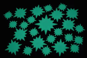 25 piezas decoración de pared con ráfagas de estrellas acuáticas que brillan en la oscuridad - Imagen 1 de 3