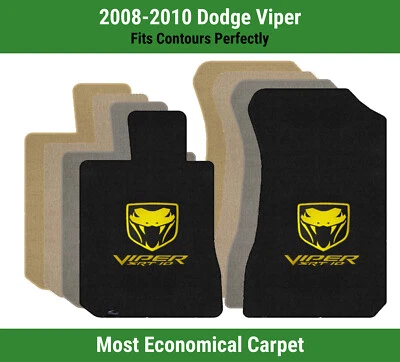 Alfombrillas delanteras Lloyd Velourtex para Dodge Viper '08-10 con serpiente Viper amarilla con SRT-10 Foto 1 de 4