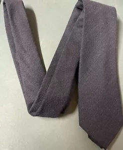 Men’s Vintage Doppelgänger Tie, Wool Blend, Plain Navy Blue - Picture 1 of 3