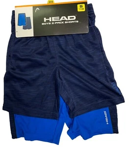 HEAD Youth Boy's 2 Pack Athletic Active Shorts Navy Heather - Picture 1 of 2