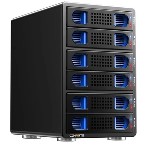 Alloggiamento per disco rigido 6 baie con ventola di raffreddamento per HDD/SSD SATA da 2,5"/3,5" con U... - Foto 1 di 9