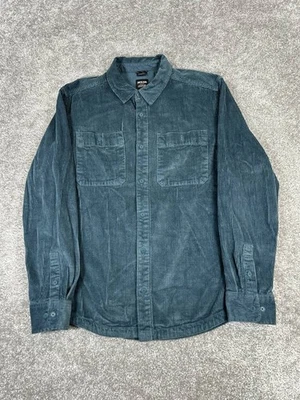 Prana Shirt Mens Medium Blue Cotton Corduroy Button Up - Image 1 of 4