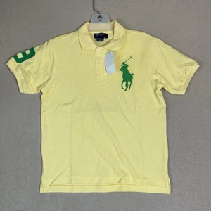 Polo Ralph Lauren Polo Shirt Boys M 10/12 Yellow Big Pony Knit Short Sleeve 3 - Picture 1 of 8