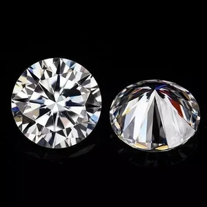 Lab Created Diamond 6 MM Round Excellent D Color VVS1 Clarity Certified (2 Pcs) - Picture 1 of 8