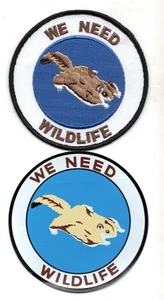 1980 PGCWILDLIFE PATCH REPRODUKTION MIT AUFKLEBER FLIEGENDES EICHHÖRNCHEN WIR BRAUCHEN WILDTIERE - Bild 1 von 2