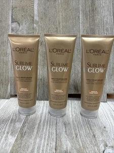 3 pack~L'OREAL Sublime Glow Daily Moisturizer Medium Skin Tone 8 fl. oz. - Picture 1 of 2