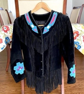 Chaqueta mexicana con flecos para mujer - Echo Mountain de Arturo, talla 10 Foto 1 de 3