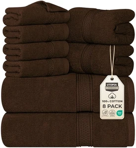 8-Piece Premium Towel Set, 2 Bath Towels, 2 Hand Towels, and 4 Wash Cloths, 6... - Picture 1 of 9