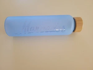 H2Go RINCON Mercedes Benz Water Blue Glass Bottle Bamboo Top 18.9 oz gym travel - Picture 1 of 4