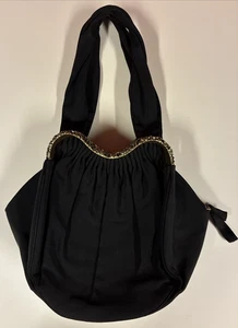 Vintage Abendtasche Guild Creations schwarz Strass Muschel - Bild 1 von 21