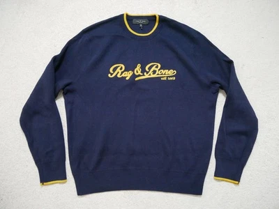 Rag & Bone Navy Varsity Graphic Crew 100% Cotton XL EUC! - Image 1 of 4