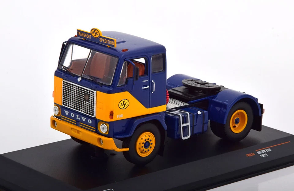 1 43 Ixo Volvo F88 Tractor Truck 2-Assi 1971 Yellow Blue TR034 Modellino