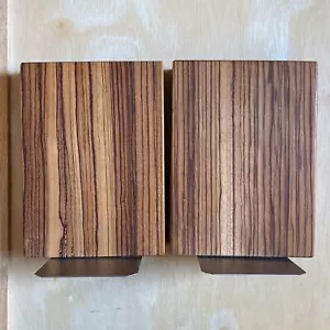 Juego de sujetalibros minimalistas de madera maciza vintage de mediados de siglo Don Owen Designs Illinois - Imagen 1 de 13