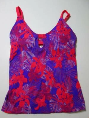 Tankini sin marca para mujer talla M azul real/rojo floral forrado tazas espalda abierta Foto 1 de 4