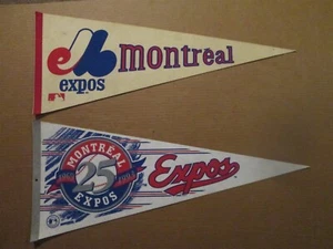 MLB Montreal Expos Vintage Defunct 1980's & 25 Years Logo Baseball Pennants - Picture 1 of 1