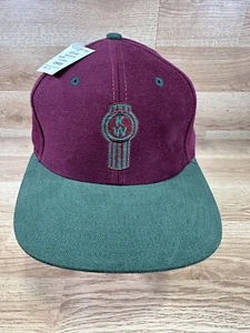 Kenworth Trucker Hat Cap Strapback  Trucking Maroon w/ Green Suede Bill - Picture 1 of 8