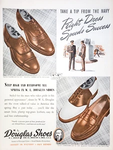 PRINT AD WL Douglas Shoes 1945 10.5x13 Right Dress Speeds Success Clipper Last - Bild 1 von 1