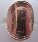  1841 ENGLISH FARTHING COIN RING SET IN STERLING SILVER FEATURING QUEEN VICTORIA
