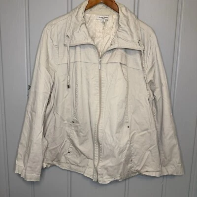 Chaqueta Básica Studio Works Mujer Beige 3XL Longitud Media Informal Cremallera Frontal Foto 1 de 4