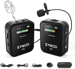 Sistema de micrófono de solapa inalámbrico SYNCO G2(A1) 2,4 GHz para cámara teléfono tableta - Imagen 1 de 8