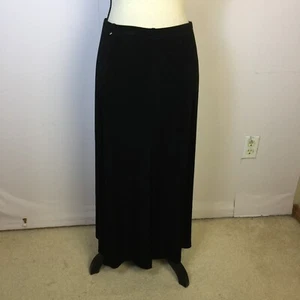 Coldwater Creek A-line Midi Skirt Sz PM Womans Petite Black Slinky Knit Pull-on - Picture 1 of 11