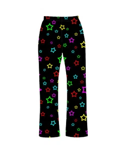 Rainbow Multi Stars Bright Stardust Printed Pyjama Lounge Pants Nightwear Bottom - Picture 1 of 3