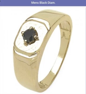 ANILLO HOMBRE ORO AMARILLO 14K ACABADO DIAMANTE NEGRO TALLA 9  Foto 1 de 4