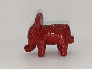 Red Elephant Whistle Flute Mexican Glazed Terra Cotta Folk Art - Picture 1 of 9