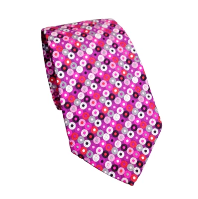 DUCHAMP LONDRES, ¡¡GUAU!! CORBATA VIBRANTE ROSA Y MULTICOLOR 'SKITTLE SPOTS', FREEPOST Foto 1 de 4
