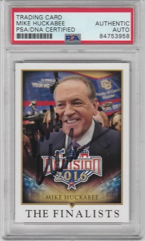Autographed Mike Huckabee Decision 2016 card PSA/DNA Cover