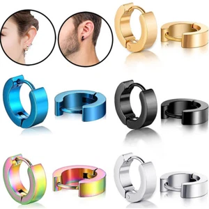 2 PIEZAS Pendientes de aro de acero inoxidable Pequeño Aro Huggie Ear Piercings para hombres mujeres - Imagen 1 de 15