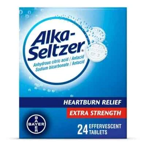 Alka-Seltzer Extra Strength Effervescent Tablets Heartburn Relief 500 mg 24 Ct - Picture 1 of 1
