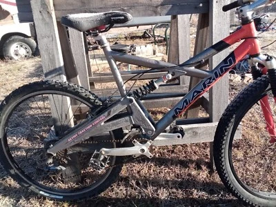 2000 *VINTAGE*Marin Alpine Trail suspensión completa* BICICLETA DE MONTAÑA PARA HOMBRE ROJA Y PLATEADA Foto 1 de 3