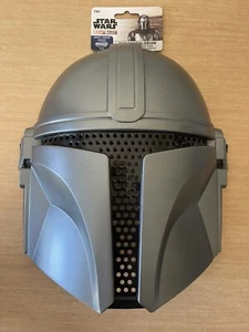 Disney Star Wars The Mandalorian Adult 1/2 Plastic Mask Jazwares Gray Black New - Picture 1 of 6