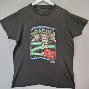 Vintage 1989 Dracula Horror Movie T Shirt Mens Medium Black MTI Bela Lugosi Tee - Picture 1 of 17