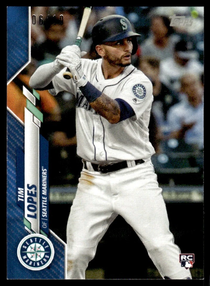 2020 TOPPS MINI BLUE /10 Tim Lopes Rookie Seattle Mariners #654 - Image 1 of 2