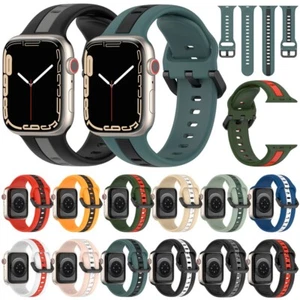 Silicone Sports Band Strap for Apple Watch 10 9 8 7 6 5 SE Ultra 2 44/45/46/49mm - Picture 1 of 83