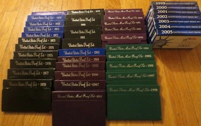 1968 to 2005 Proof Sets U.S. Mint 38 Proof Set San Francisco Mint Box and COA   - Image 1 of 4