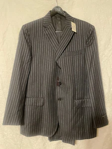 New Alfred Dunhill Blue and Gray pin stripe suit Size 44 - Picture 1 of 9