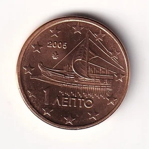 1 Cent Münze Griechenland 2005 - "Antike athenische Thriere" - Picture 1 of 2